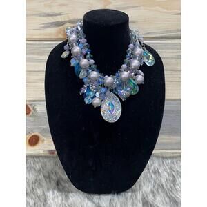 NEW ART BY AMY LABBE many crystals necklace in purple
